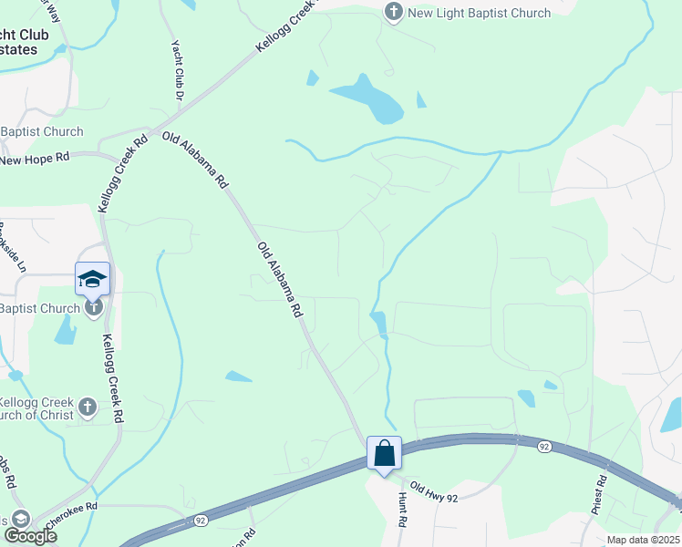 map of restaurants, bars, coffee shops, grocery stores, and more near 616 Devon Alley in Acworth