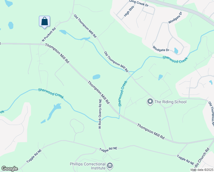 map of restaurants, bars, coffee shops, grocery stores, and more near 3211 Thompson Mill Road in Buford