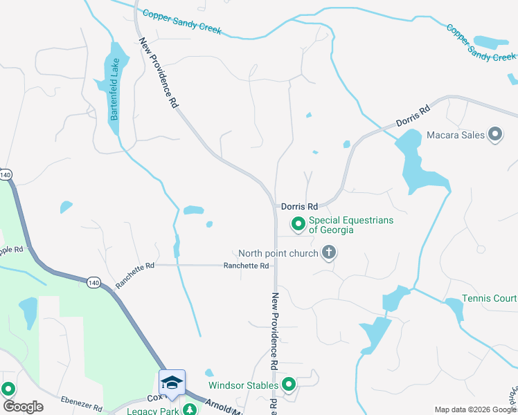 map of restaurants, bars, coffee shops, grocery stores, and more near 13270 New Providence Road in Alpharetta