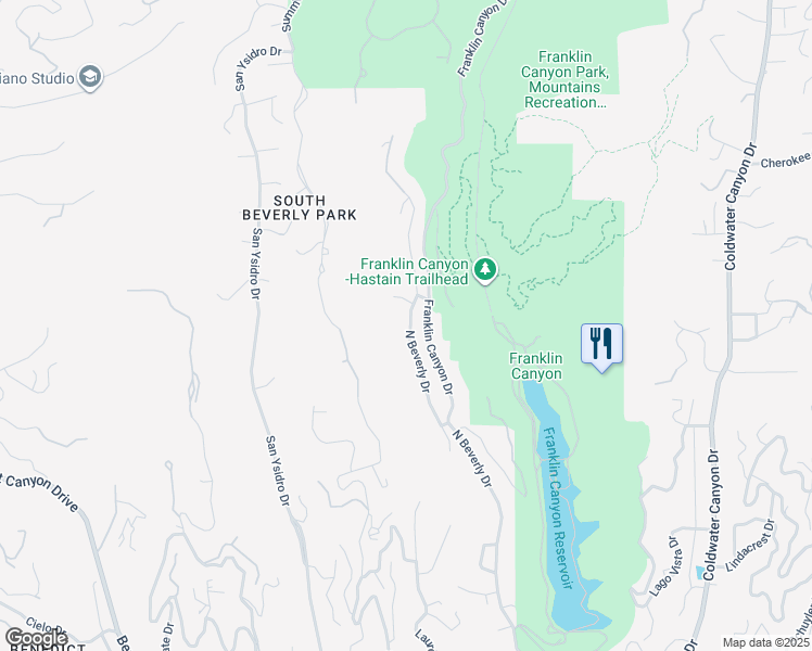 map of restaurants, bars, coffee shops, grocery stores, and more near 1847 North Beverly Drive in Beverly Hills