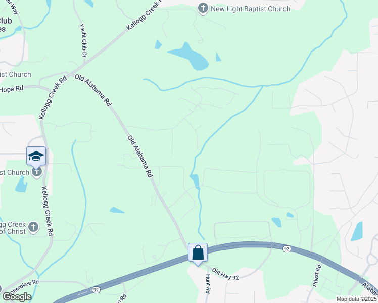 map of restaurants, bars, coffee shops, grocery stores, and more near 6340 McCollum Lane in Acworth