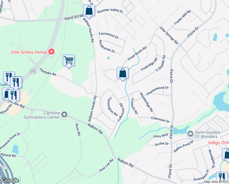 map of restaurants, bars, coffee shops, grocery stores, and more near 329 Folkstone Road in Columbia