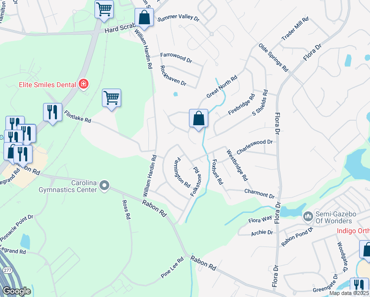 map of restaurants, bars, coffee shops, grocery stores, and more near 329 Folkstone Road in Columbia