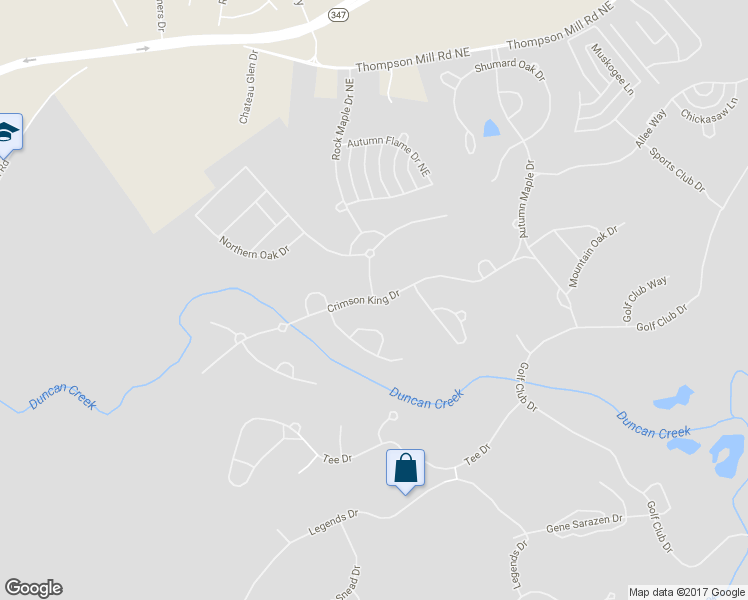 map of restaurants, bars, coffee shops, grocery stores, and more near 2347 Crimson King Drive in Braselton