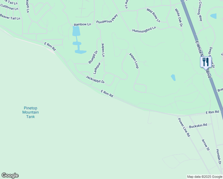 map of restaurants, bars, coffee shops, grocery stores, and more near 2634 Jackrabbit Drive in Navajo County