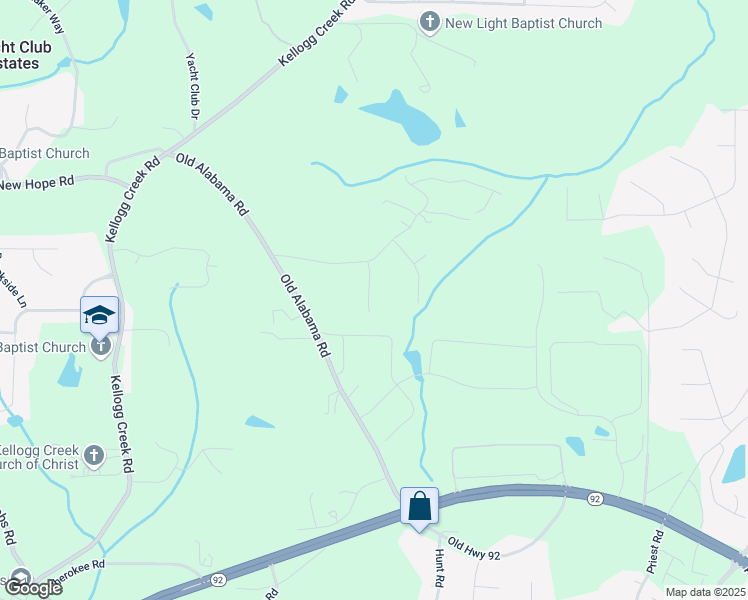 map of restaurants, bars, coffee shops, grocery stores, and more near 125 Priestwood Lane in Acworth
