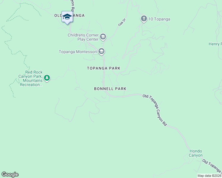 map of restaurants, bars, coffee shops, grocery stores, and more near 1445 Bonnell Drive in Topanga