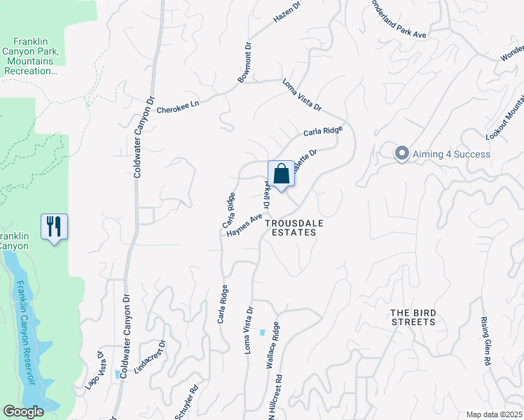 map of restaurants, bars, coffee shops, grocery stores, and more near 530 Vick Place in Beverly Hills