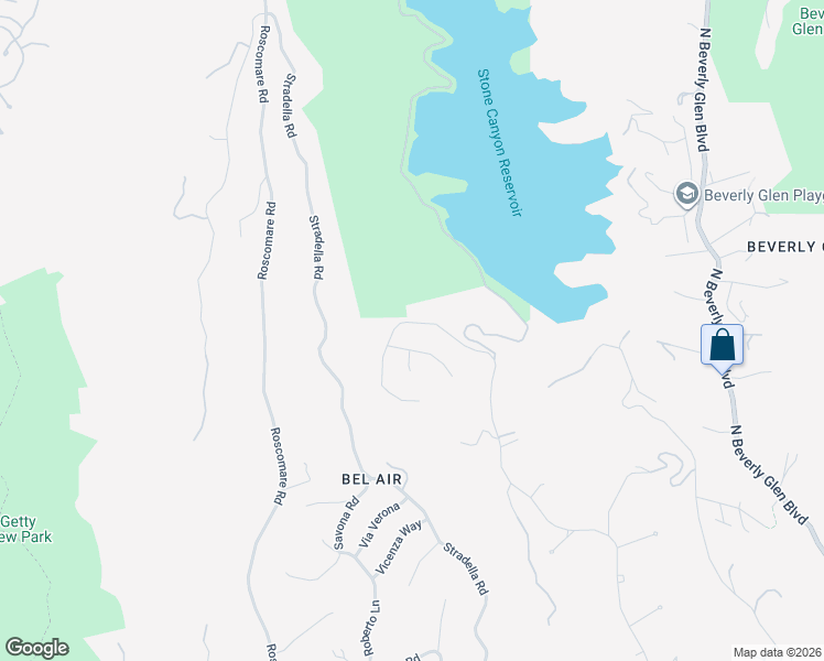 map of restaurants, bars, coffee shops, grocery stores, and more near 1687 Stone Canyon Road in Los Angeles