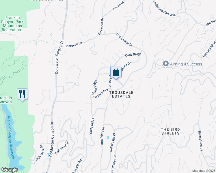 map of restaurants, bars, coffee shops, grocery stores, and more near 510 Arkell Drive in Beverly Hills