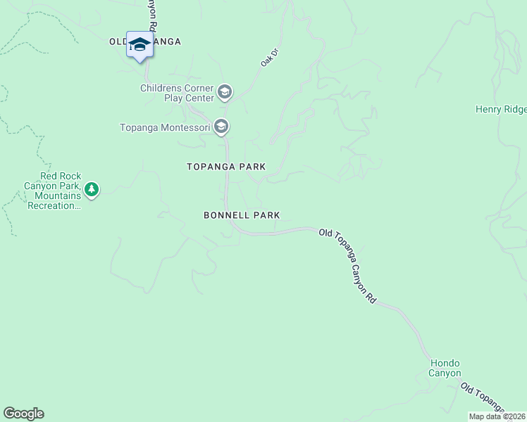 map of restaurants, bars, coffee shops, grocery stores, and more near 1445 Bonnell Drive in Topanga