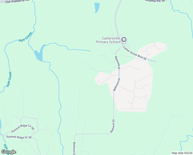 map of restaurants, bars, coffee shops, grocery stores, and more near 21 Plantation Ridge Drive in Cartersville