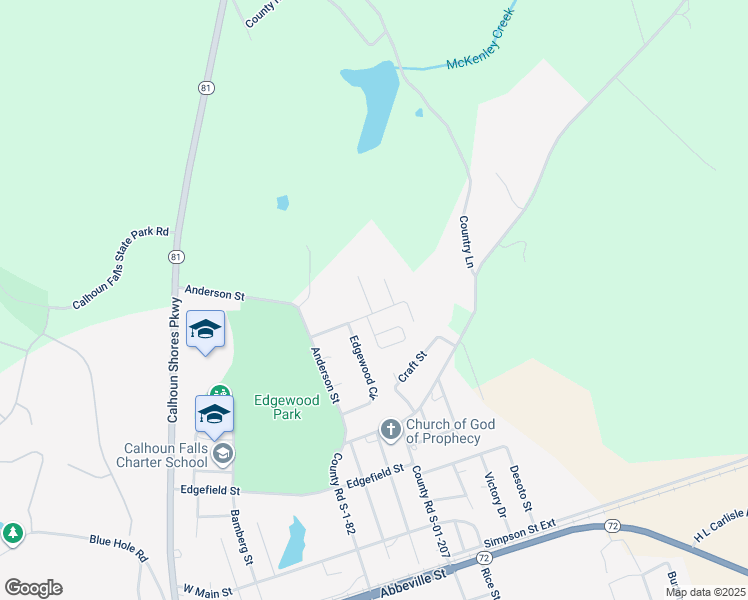 map of restaurants, bars, coffee shops, grocery stores, and more near 110 Amanda Street in Calhoun Falls