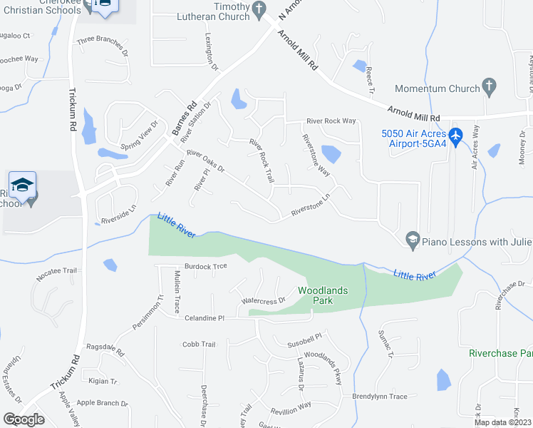 map of restaurants, bars, coffee shops, grocery stores, and more near 817 Riverstone Lane in Woodstock