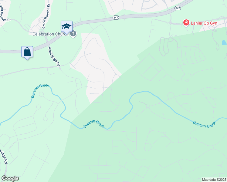 map of restaurants, bars, coffee shops, grocery stores, and more near 5860 Collier Bridge Lane in Hoschton
