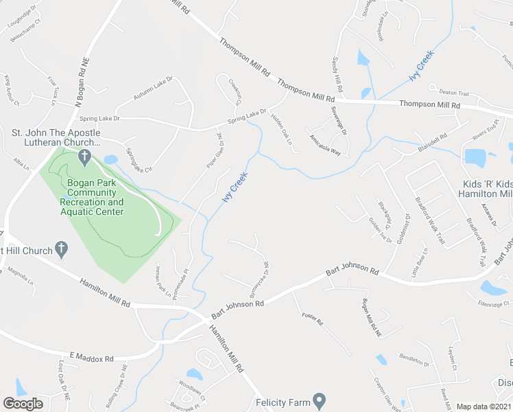 map of restaurants, bars, coffee shops, grocery stores, and more near 2945 Ashbyrn Court Northeast in Buford