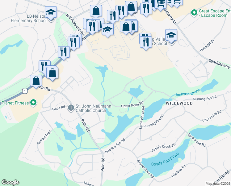 map of restaurants, bars, coffee shops, grocery stores, and more near 49 Old Still Road in Columbia