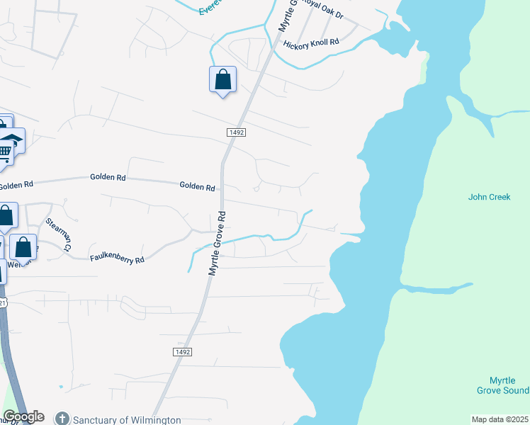 map of restaurants, bars, coffee shops, grocery stores, and more near 138 Patalanda Road in Wilmington