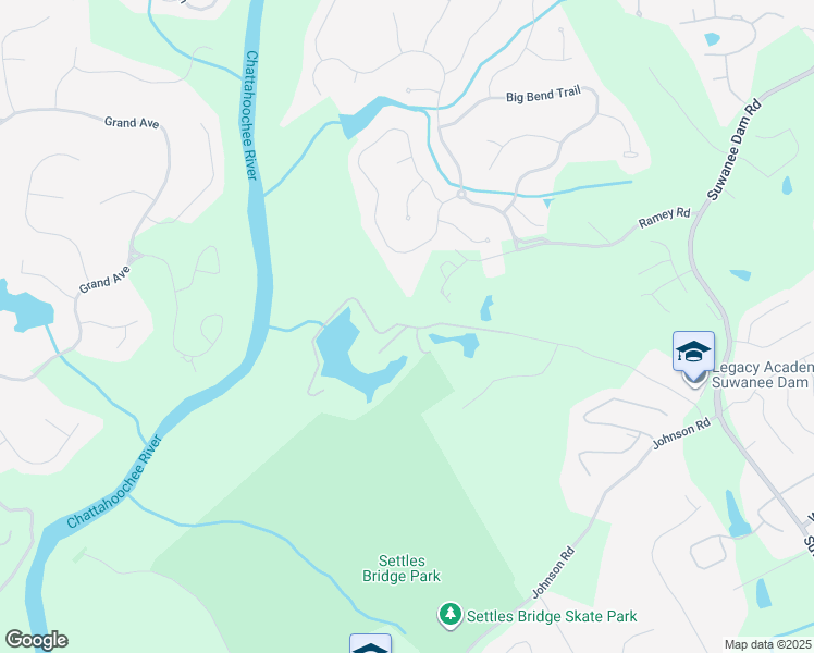 map of restaurants, bars, coffee shops, grocery stores, and more near 5875 Kennedy Road in Suwanee