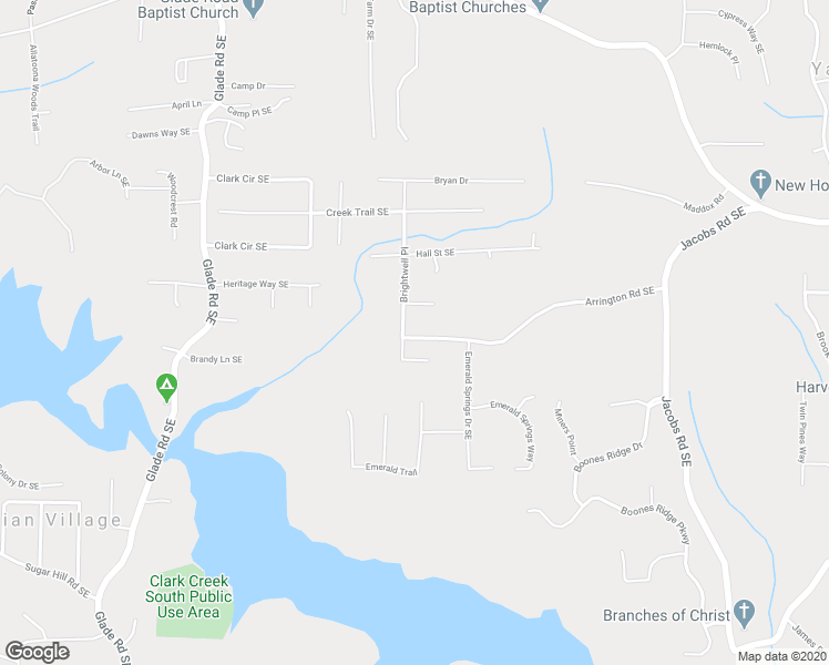 map of restaurants, bars, coffee shops, grocery stores, and more near 4244 Arrington Road Southeast in Acworth