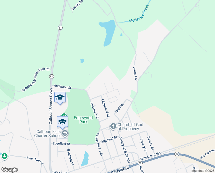 map of restaurants, bars, coffee shops, grocery stores, and more near 110 Amanda Street in Calhoun Falls