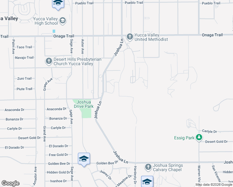 map of restaurants, bars, coffee shops, grocery stores, and more near 8075 Quail Trail in Yucca Valley