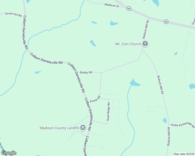 map of restaurants, bars, coffee shops, grocery stores, and more near 55 Bobby Road in Danielsville