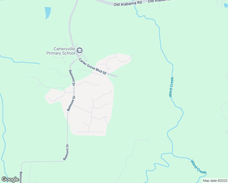 map of restaurants, bars, coffee shops, grocery stores, and more near 23 Greencliff Way in Cartersville