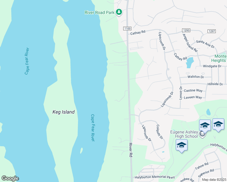 map of restaurants, bars, coffee shops, grocery stores, and more near 6824 River Road in Wilmington