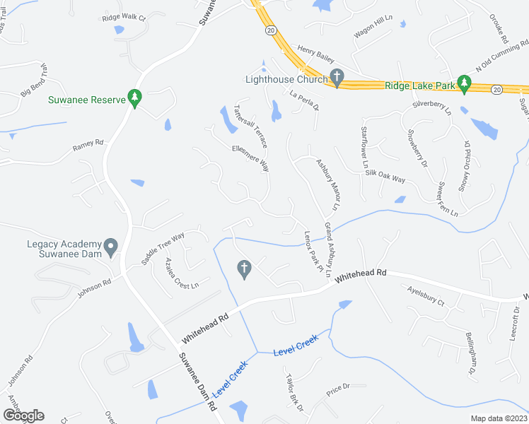 map of restaurants, bars, coffee shops, grocery stores, and more near 5597 Lenox Park Place in Buford