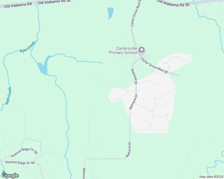 map of restaurants, bars, coffee shops, grocery stores, and more near 21 Plantation Ridge Drive in Cartersville