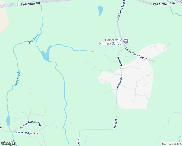map of restaurants, bars, coffee shops, grocery stores, and more near 8 Carter Lane in Cartersville