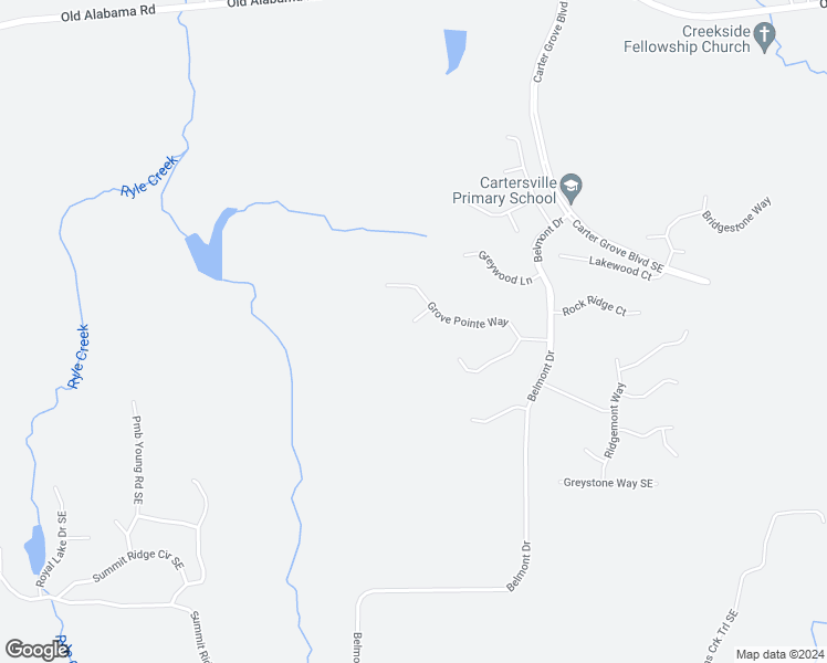 map of restaurants, bars, coffee shops, grocery stores, and more near 8 Carter Lane in Cartersville