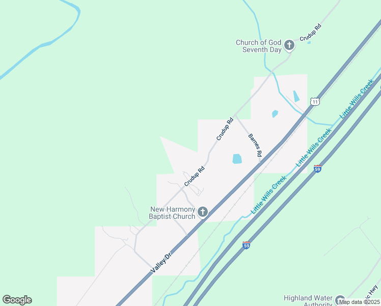 map of restaurants, bars, coffee shops, grocery stores, and more near 1621 Crudup Road in Attalla