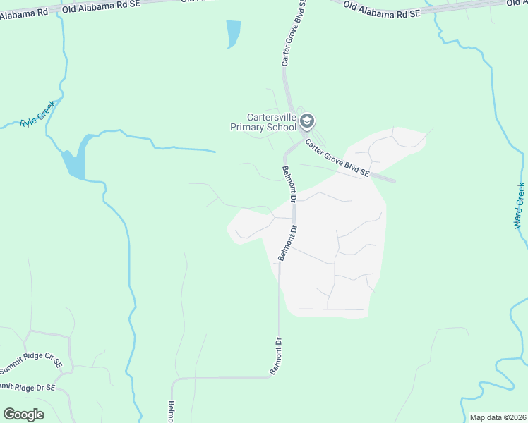 map of restaurants, bars, coffee shops, grocery stores, and more near 7 Plantation Ridge Drive in Cartersville