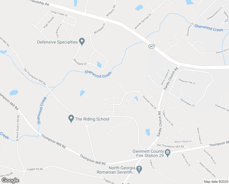 map of restaurants, bars, coffee shops, grocery stores, and more near 3202 Keenly Ives Court Northeast in Buford