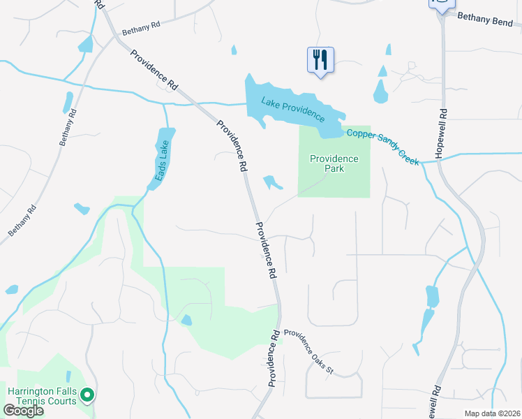 map of restaurants, bars, coffee shops, grocery stores, and more near 13280 Providence Road in Alpharetta