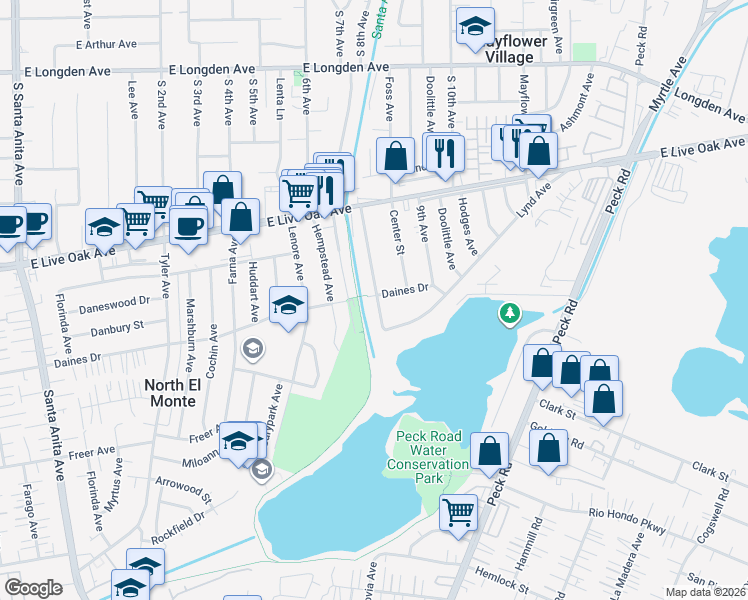 map of restaurants, bars, coffee shops, grocery stores, and more near 3227 8th Avenue in Arcadia