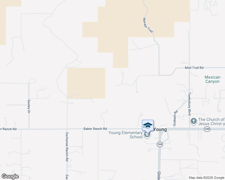 map of restaurants, bars, coffee shops, grocery stores, and more near 87 E Mail Trail Road in Young