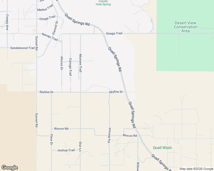 map of restaurants, bars, coffee shops, grocery stores, and more near 62200 Skyline Drive in Joshua Tree