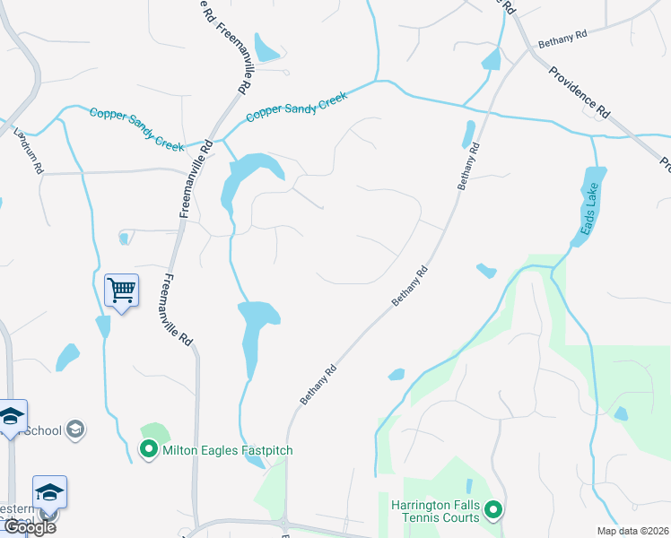 map of restaurants, bars, coffee shops, grocery stores, and more near 120 Bay Colt Road in Alpharetta
