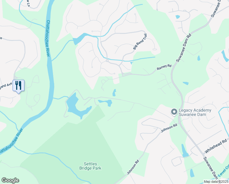 map of restaurants, bars, coffee shops, grocery stores, and more near 5765 Kennedy Road in Buford