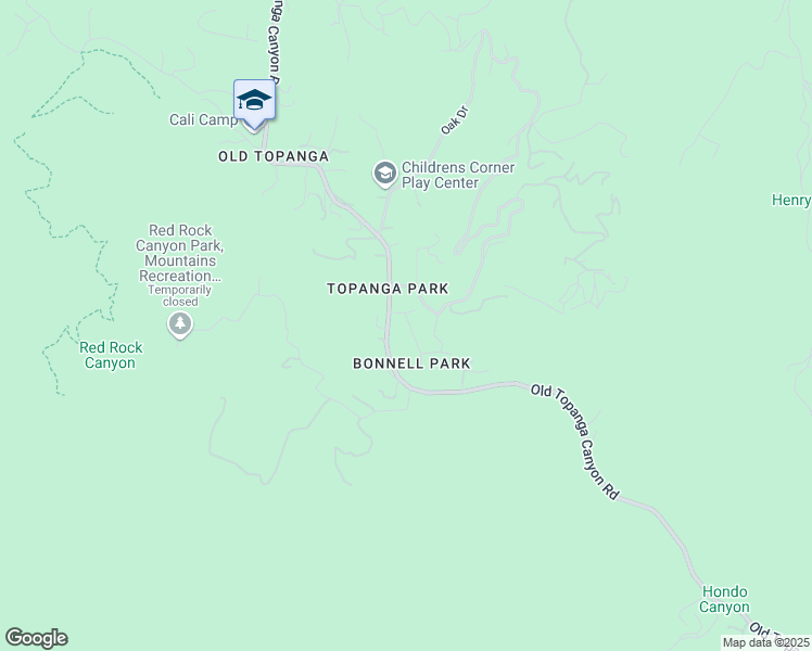 map of restaurants, bars, coffee shops, grocery stores, and more near 1418 Bonnell Drive in Topanga