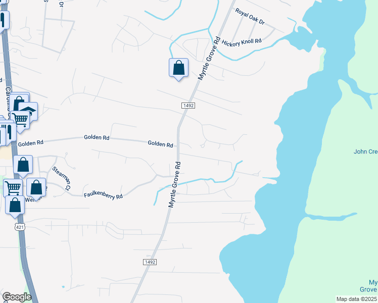 map of restaurants, bars, coffee shops, grocery stores, and more near 109 Patalanda Road in Wilmington