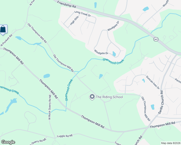 map of restaurants, bars, coffee shops, grocery stores, and more near 3255 Old Thompson Mill Road in Buford