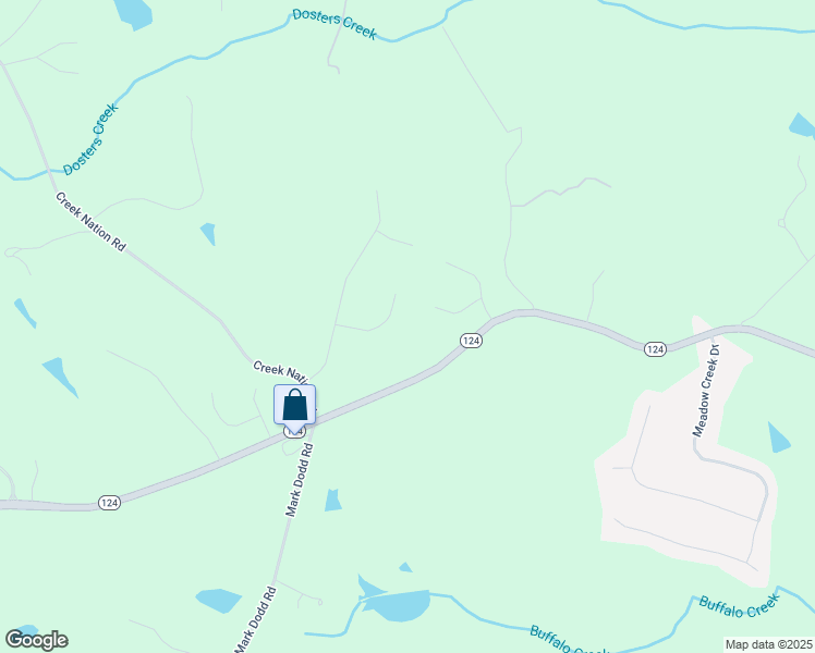 map of restaurants, bars, coffee shops, grocery stores, and more near 2274 Georgia 124 in Jefferson