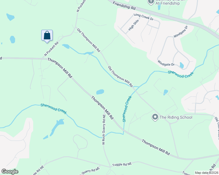 map of restaurants, bars, coffee shops, grocery stores, and more near 3350 Old Thompson Mill Road in Buford