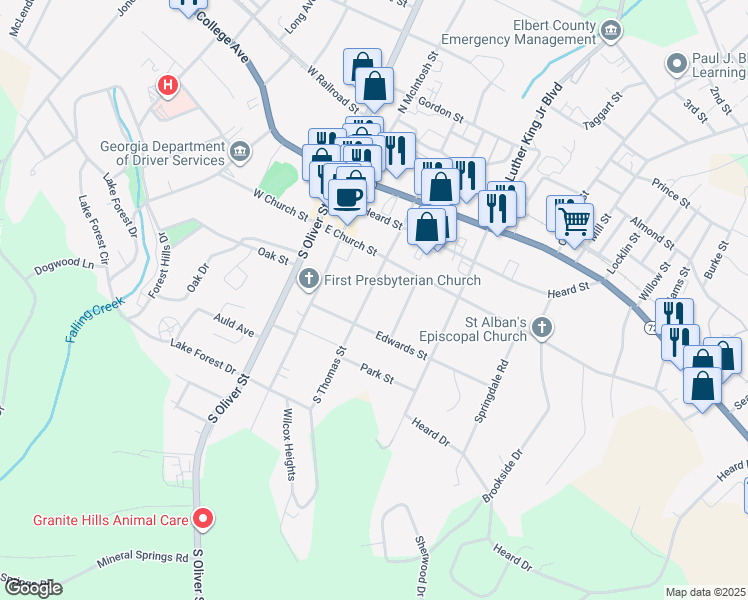 135 Thomas Street, Elberton GA Walk Score