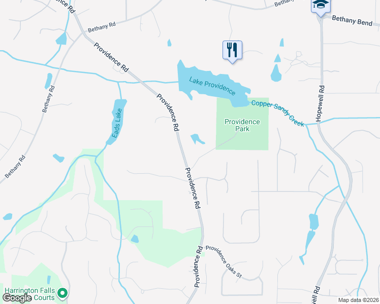 map of restaurants, bars, coffee shops, grocery stores, and more near 13345 Providence Road in Milton