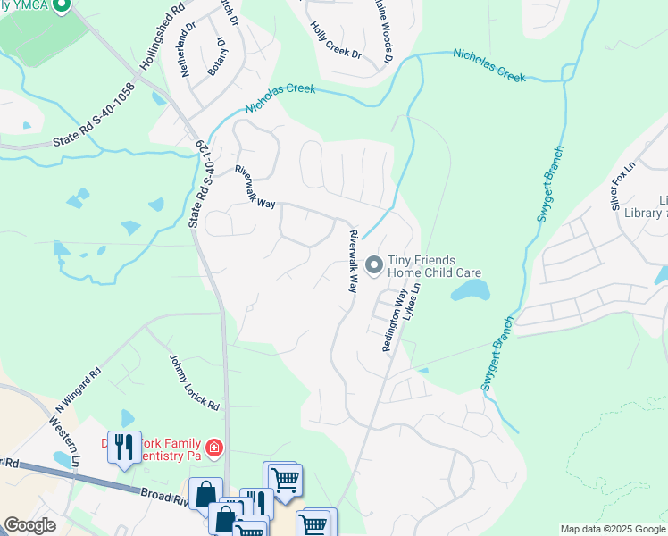 map of restaurants, bars, coffee shops, grocery stores, and more near 109 Brafield Place in Irmo